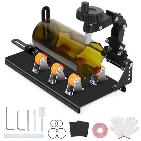 FIXM Kit de coupe-bouteilles en verre, coupe-verre en forme de vague, coupe-verre DIY pour bouteilles à largeur ajustable, réali
