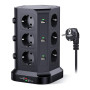 KOOSLA Tour multiprise parafoudre et surtension(4000W/16A), Multiprise Electrique avec 6 Ports USB et 12 Prises, multiprise avec