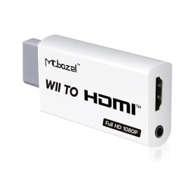 Mcbazel Adaptateur Wii HDMI, Adaptateur Wii vers HDMI Convertisseur Vidéo Full HD 1080P avec Sortie Audio 3,5 mm, Compatible Wii