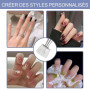 100 PCS Eponge Ongle, Avec Pince Métallique, Nail Art Brosse Éponge Éponges Remplaçables,Outils De Rendu pour Vréer une Variété 
