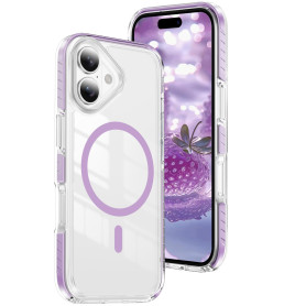 QIWEIQING Coque pour iPhone 12 6.1", Compatible avec MagSafe, Anti-Jaunissement Clair Magnétique Étui de Téléphone Transparent A