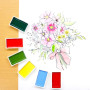 Kuretake Coffret d'aquarelles Gansai Tambi, 48 couleurs, fabriqué au Japon | 48 couleurs vives et opaques, grands godets, palett