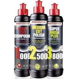 Menzerna 250 ml: Heavy Cut Compound 1000 & Medium Cut Polish 2500 & Super Finish 3800 250 ml