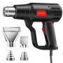 AIUNAOM 2000W Décapeurs Thermiques 50℃~650℃ Pistolet à Air Chaud Contrôle de Température Sans Paliers + 2 Débit d'air Protection