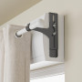 Lot de 2 supports de tringle à rideaux sans perçage, métallique et durable, convient à tous les coffres de volet roulant, Ø20-28