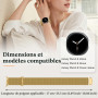 MiRowy Bracelet Métal pour Samsung Galaxy Watch 9/8 40mm 44mm/8 Classic | Métal Milanais Magnétique Bracelet de Remplacement Hom