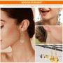 300 Pcs Attache Boucles d'Oreilles, Fermoir Boucles d'Oreilles, Crochets et Anneaux Ouverts en Or Argent Sterling 925,Kit Fabric