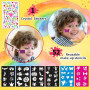 Mekkyes Palette Maquillage Enfant - 16 Couleurs Peinture Corporelle pour Le Visage avec 4 Grandes Couleurs, 52 Pochoirs et 1 Aut