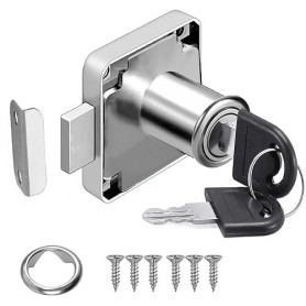 Litensh verrou à came de 22 mm, serrure boîte aux lettres verrou placard serrure d'armoire de sécurité avec clé différente serru