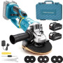 Meuleuse d'Angle Sans Fil Compatible avec Batterie Makita 18V, Disqueuse sans fil 125 mm avec Tête Rotative à 180°, 3 Vitesses,