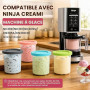 Gokemuak 4 Pièces Récipient Creami pour la Machine à Glace Ninja Creami | Accessoires pour Machines à Glace pour la Série NC301