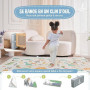 SUPERBE BEBE Tapis D'éveil Bébé Enfant Pliable Epais Réversible 150x180x1cm XXL - Tapis De Jeu De Sol et De Motricité En Mousse