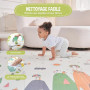 SUPERBE BEBE Tapis D'éveil Bébé Enfant Pliable Epais Réversible 150x180x1cm XXL - Tapis De Jeu De Sol et De Motricité En Mousse