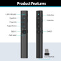 Télécommande Présentation Sans Fil Clicker PowerPoint Rechargeable | avec Hyperlien & Contrôle Volume, Compatible Mac, PC, Ordin