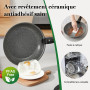 ESEVOLO Batterie de cuisine 14 pièces induction Casseroles Poêles 28cm/20cm | Lot de Casseroles avec poignées amovibles, Empilab