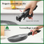 ESEVOLO Batterie de cuisine 14 pièces induction Casseroles Poêles 28cm/20cm | Lot de Casseroles avec poignées amovibles, Empilab