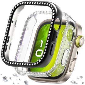 DEALELE [Lot de 2 coques compatibles avec Huawei Watch FIT 4 Pro, coque de protection en polycarbonate avec strass et strass, ac