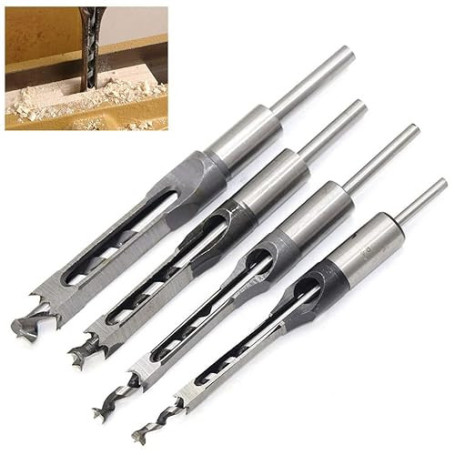 WSOOX Lot de 4 forets à bois hélicoïdaux pour le travail du bois (6,4 mm, 8 mm, 9,5 mm, 12,7 mm)