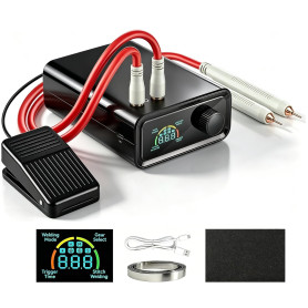 5000 mAh Soudeuse par Point sans Fil 11340 W, Poste à Souder avec Écran LCD, Bouton Rotatif, Pédale et Stylet, pour Batteries, S