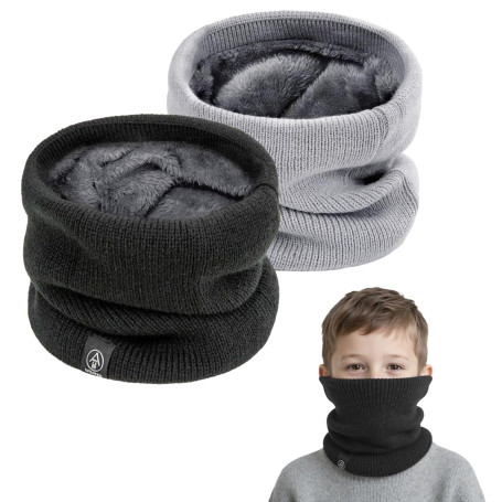 SEFIRST 2 Pcs Tour de Cou pour Enfant, Polaire Cache Cou,Coupe-Vent Chaleur | Gaiter Masque, Cagoule Cache-Cou Hiver, écharpe Sk