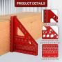 Équerre 3D - Angle réglable de 22,5° à 90° - outil de menuiserie de haute précision en alliage d’aluminium - 3 en 1 : traçage/pe
