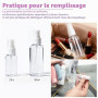Flacon Pulvérisateur 4x20ml Petit Flacon Pulvérisateur Flacons Vaporisateurs Transparents Set de Flacons de voyage Portables Pul