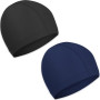 2 Pièces Bonnets de Bain Élastique, Bonnet de Natation en Tissu Polyester, Confortable Bonnet de Piscine Souple pour Enfant Femm
