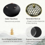 JHEELITE Brûleur Encens Céramique, Encensoir Charbon Rond Noir | Porcelaine Élégante, Design Zen Décoratif, Pour Yoga Méditation