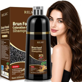 Shampoing Colorant Chatain Foncé, Shampooing Teinture Cheveux, Hair Shampoo | Hair Dye Shampoo 3 in 1, Shampoing Cheveux Colorés