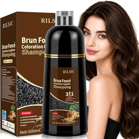 Shampoing Colorant Chatain Foncé, Shampooing Teinture Cheveux, Hair Shampoo | Hair Dye Shampoo 3 in 1, Shampoing Cheveux Colorés