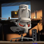SIHOO B100 Chaise de Bureau Toute Maille, Support Lombaire Adaptatif, Gris | Appui-Tête Large Réglable, Accoudoirs Rabattables,