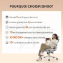 SIHOO B100 Chaise de Bureau Toute Maille, Support Lombaire Adaptatif, Gris | Appui-Tête Large Réglable, Accoudoirs Rabattables,
