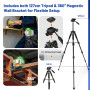 Huepar Pro Niveau Laser avec Trépied Haut, 360 Autonivelant ZK03CGT | Trépied de 127 cm, Haute Précision ±2 mm, Télécommande, Au