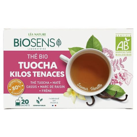Biosens - Thé Tuocha Kilos Tenaces - Thé Tuocha, Maté, Cassis, Marc de Raisin et Frêne - Certifié Bio AB - Fabriqué en France -
