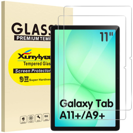 XunyLyee Lot de 2 Verre Trempé pour Samsung Galaxy Tab A11+/ A9+ 11 Pouces | A11 Plus/ A9 Plus SM-X310/ SM-X315/ SM-X210/ SM-X21