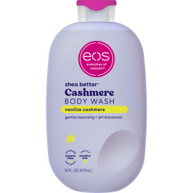 EOS Shea Better Cachemire Vanille Douche de soin hydratante et nourrissante avec formule gel au pH équilibré, sans parabènes ni 