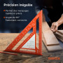 Presch Équerre de menuisier 300mm - Surface innovante effaçable - Aluminium fraisé de haute précision pour des angles de 90° tou