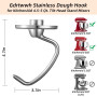 Gdrtwwh Crochet pétrisseur en acier inoxydable pour mixeur KitchenAid à tête inclinable de 4,5 à 5 litres, pièces de rechange, c