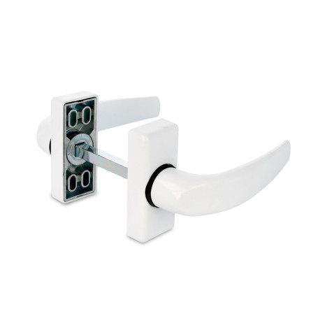 Amig - Jeu de poignée de porte à rosace - Modèle Delta - Fabriqué en aluminium - Dimensions : 121 x 72 mm - Carré de 8 mm - Idéa