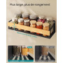 SONGMICS Étagère à Épices Murale, Lot de 4, Acier et Bambou | Étagère de Rangement Cuisine, Salle de Bain, Noir d'Encre et Bambo
