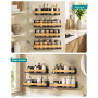 SONGMICS Étagère à Épices Murale, Lot de 4, Acier et Bambou | Étagère de Rangement Cuisine, Salle de Bain, Noir d'Encre et Bambo