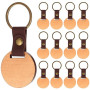 Porte-clés en bois vierges à personnaliser – lot de 13 – hêtre ou noyer, forme rectangulaire ou ronde – compatible gravure laser