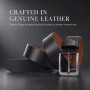 VRLEGEND Ceinture pour Homme en Cuir Véritable, 110cm-175 cm Pour Taille Régulière ou Grandes et Grandes