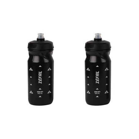 ZEFAL Pack Sense Soft 65 - Lot de Deux Bidons Velo et VTT - Gourde Sport Souple et Inodore - Bidon Eau Sans BPA - Tetine Silicon