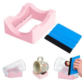 APKOL Support Tasse pour Création, Petit Support en Silicone avec Fente | Intégrée et Racleur à Feuilles, Porte-Gobelet Antidéra