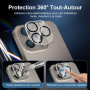 NEW'C Verre Trempé pour iPhone 16 Pro Max + Protection Caméra | Outil inclus, Lot de 4, 2x vitres trempées + 2x protections camé