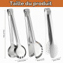 3 Pièces Pince de Service en Acier Inoxydable, 9 Pouces Pince Alimentaire | Cuisine, Pinces à Salade de Qualité, Pinces à Barbec