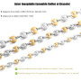 AFSTALR Chaine Maille Grain de Café Homme Collier et Bracelet en Acier Inoxydable, 6mm 9mm 11mm Argent/Or/Noir