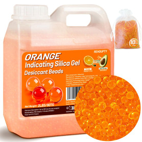 Perles Déshydratantes Silice Orange Indicatorices Pour Contrôle Humidité | 907G Réutilisables, Granulométrie 3-5mm, Pour Filamen