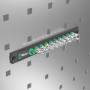 Wera 05005420001 Barre magnétique pour douilles A Imperial 1, Jeu de douilles Zyklop, 1/4", système impérial, 9 pièces Noir